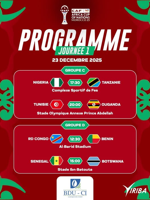 CAN 2025 : Résumé des matchs du 23 décembre
