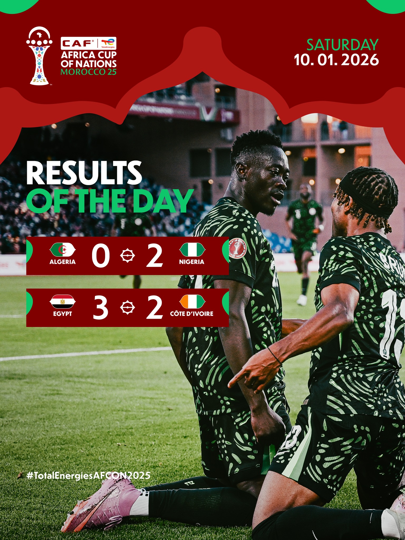 CAN 2025 : le Nigéria et l’Égypte au rendez-vous
